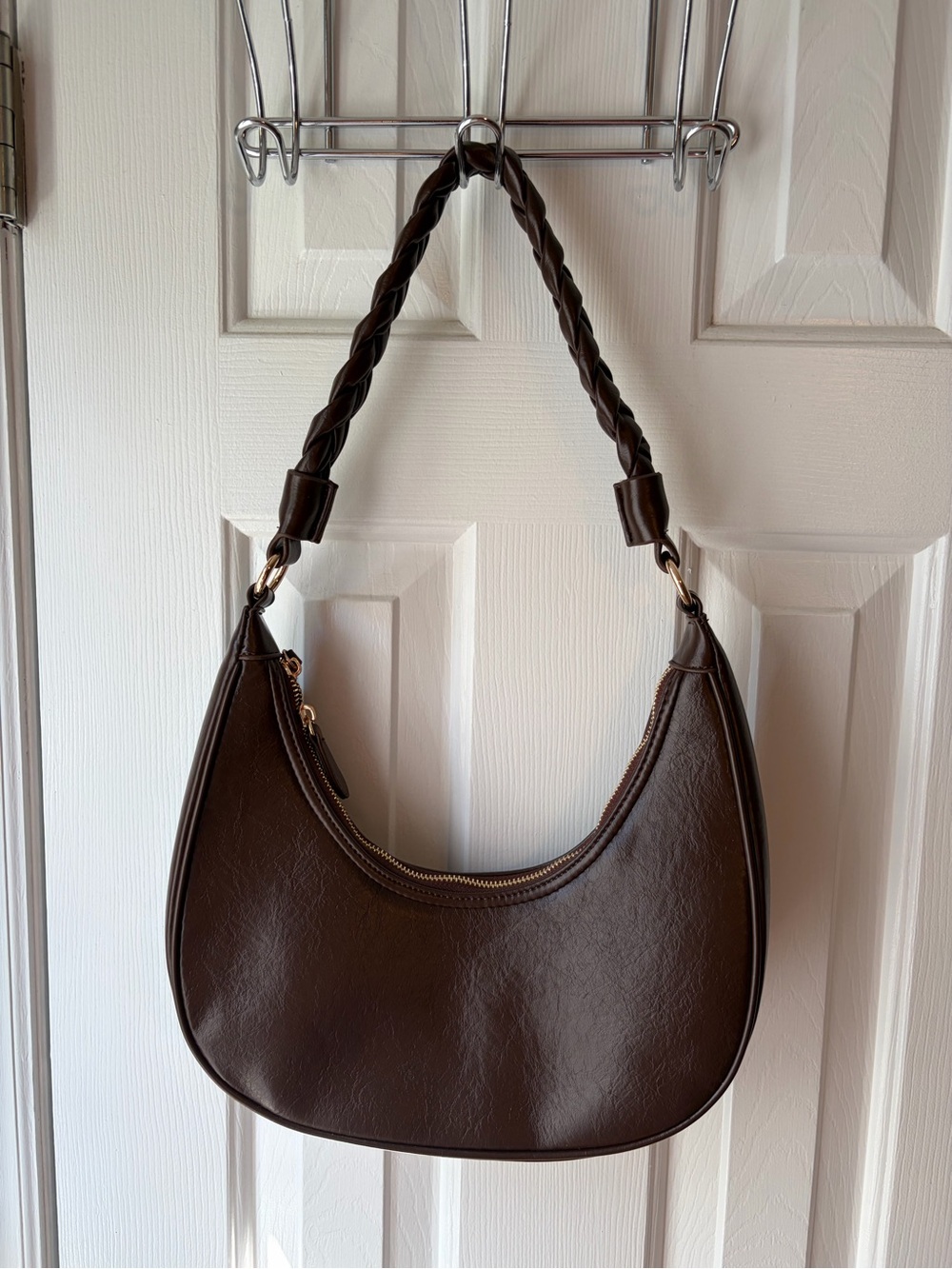 Women's Shoulder Bag Purse - Brown Faux Leather